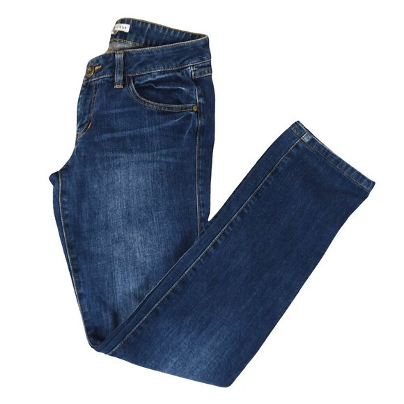 CAbi Jeans Straight Dark Wash Denim Double Button Jeans Size 2 Mid Rise - Picture 2 of 9